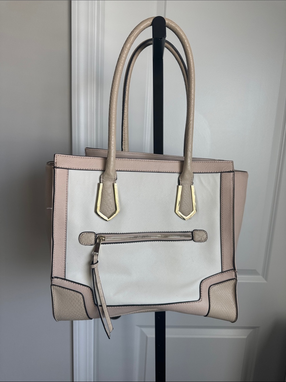 Mossimo Supply Co. Two-Tone Cream & Blush Structured Tote